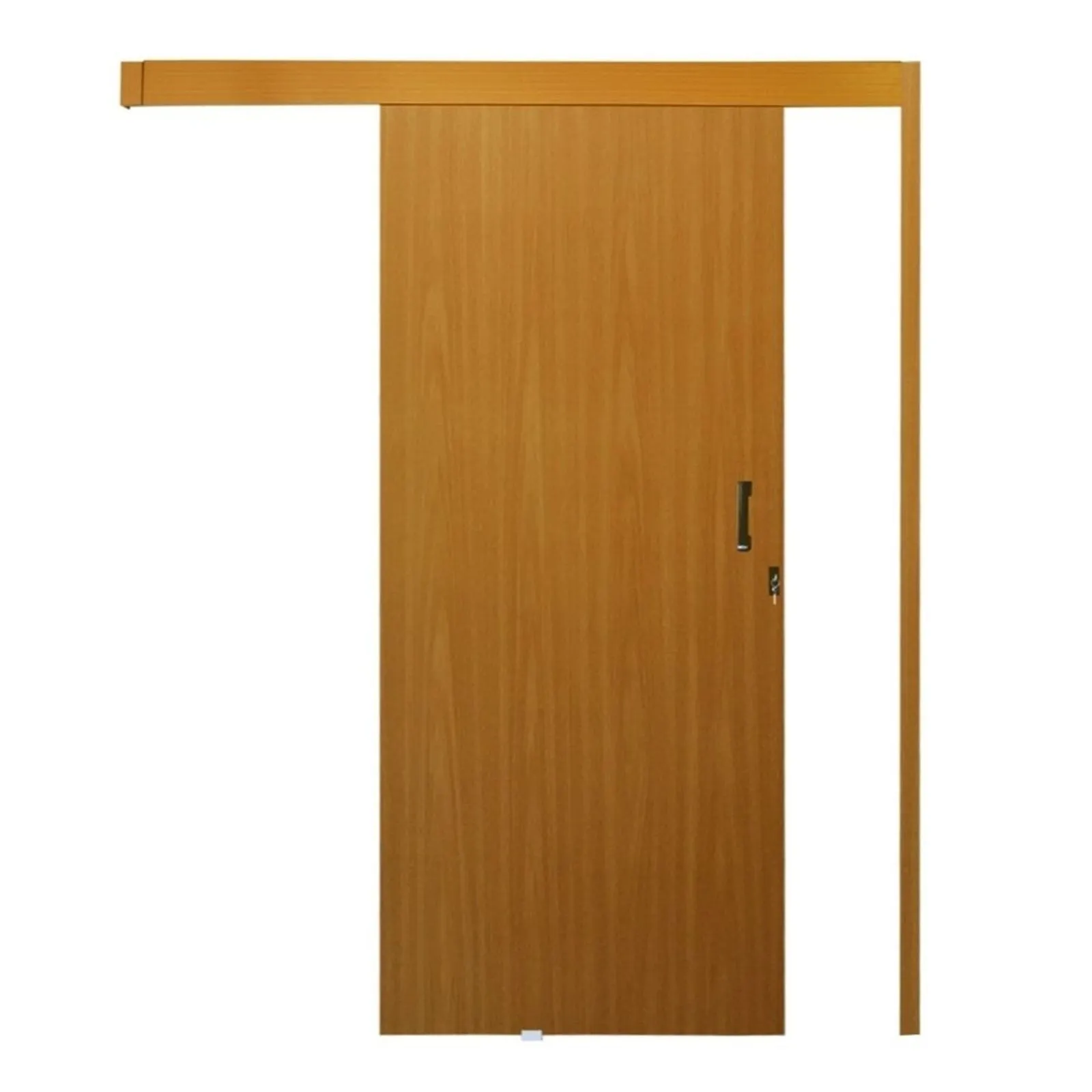 Kit Porta de Correr Sobrepor Lisa MelamÃ­nica Mogno ReversÃ­vel MGM