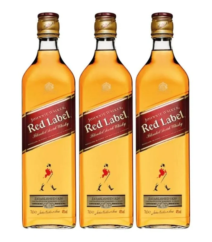 Kit 03 Whisky Johnnie Walker Red Label 750ml Atacado