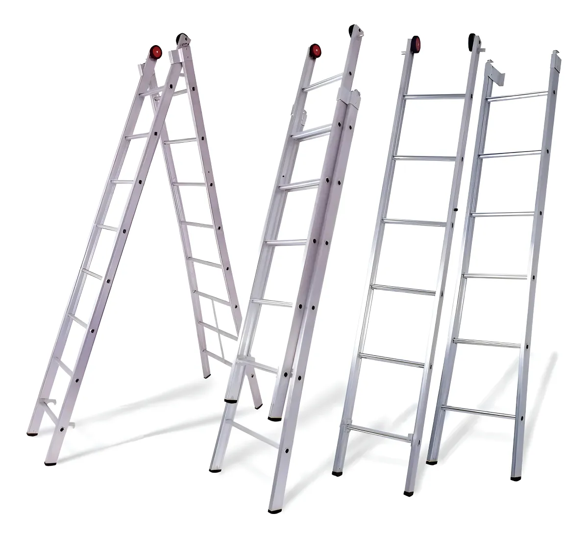 Escada Extensiva Alumínio 12 Degraus 3 Em 1 Reforçada 6x2 Alumínio