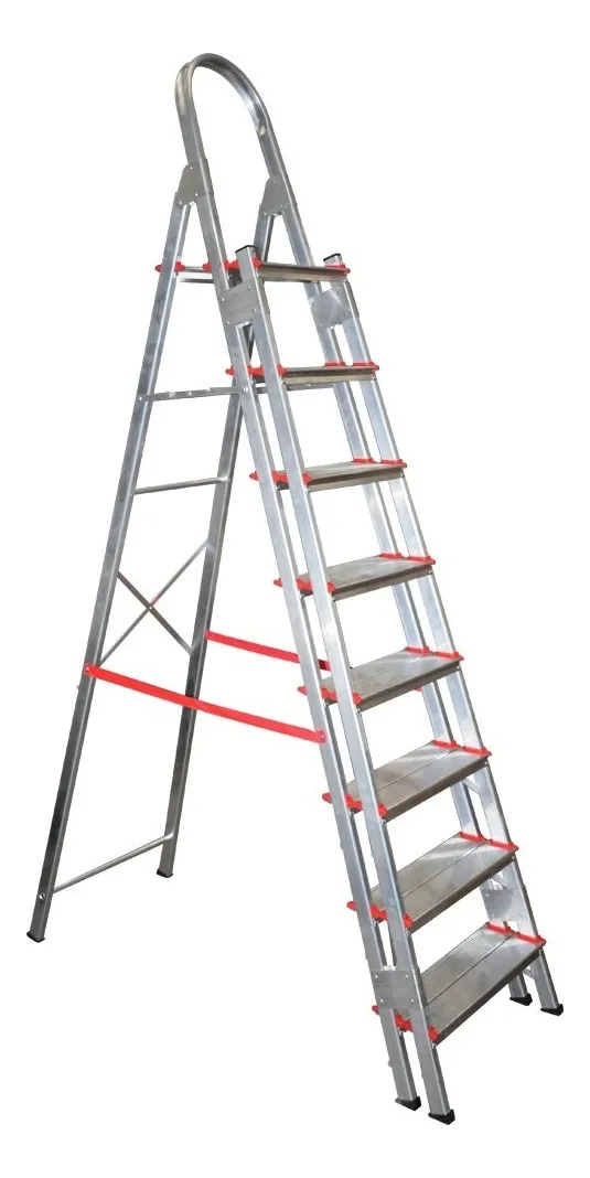 Escada Alumínio 8 Degraus Reforçada