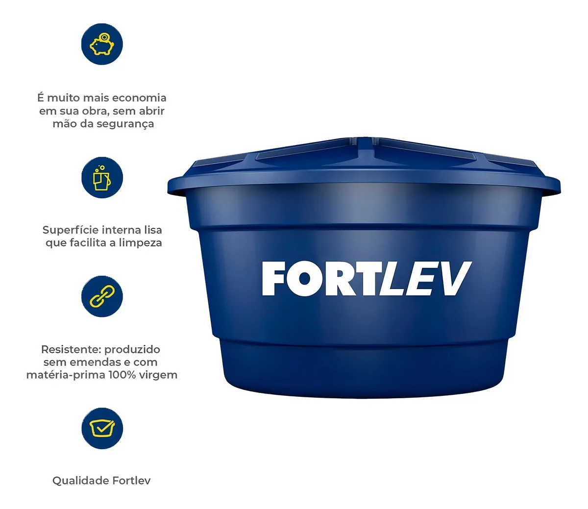 Caixa D Água 250L Fortlev Azul