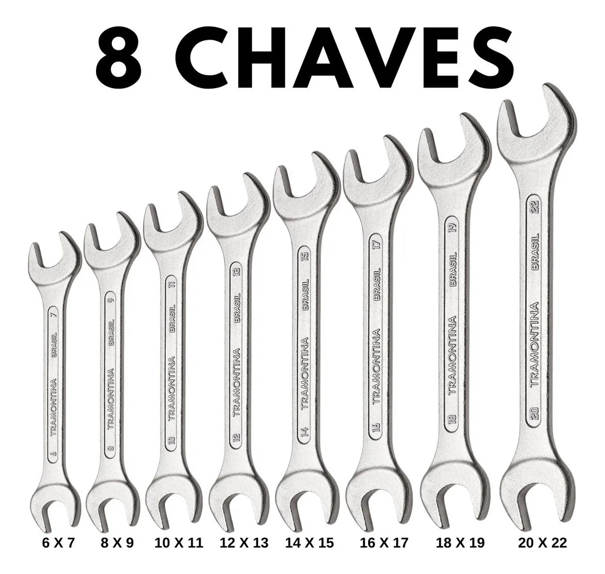 Jogo de Chaves Combinadas 8-19mm Tramontina 8 Peças